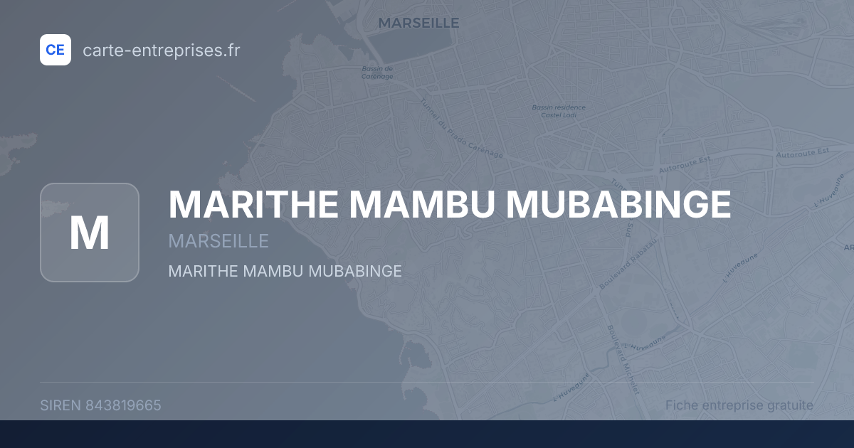 MARITHE MAMBU MUBABINGE — 843819665 — fiche entreprise