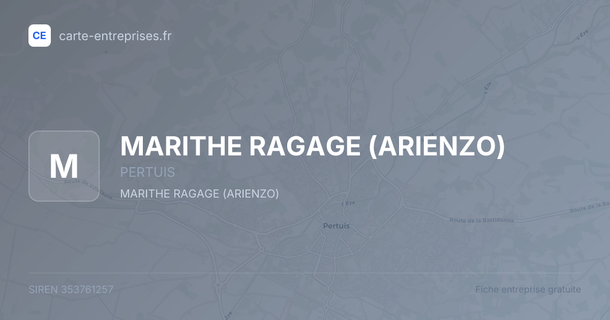MARITHE RAGAGE (ARIENZO) — 353761257 — fiche entreprise