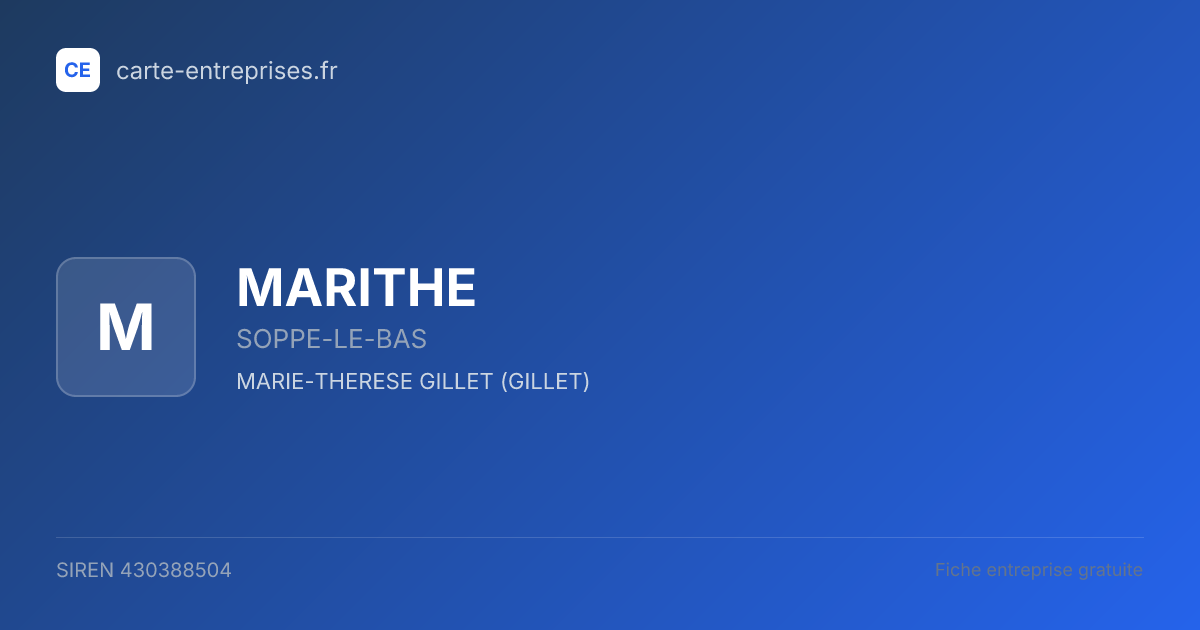 MARITHE — 430388504 — fiche entreprise