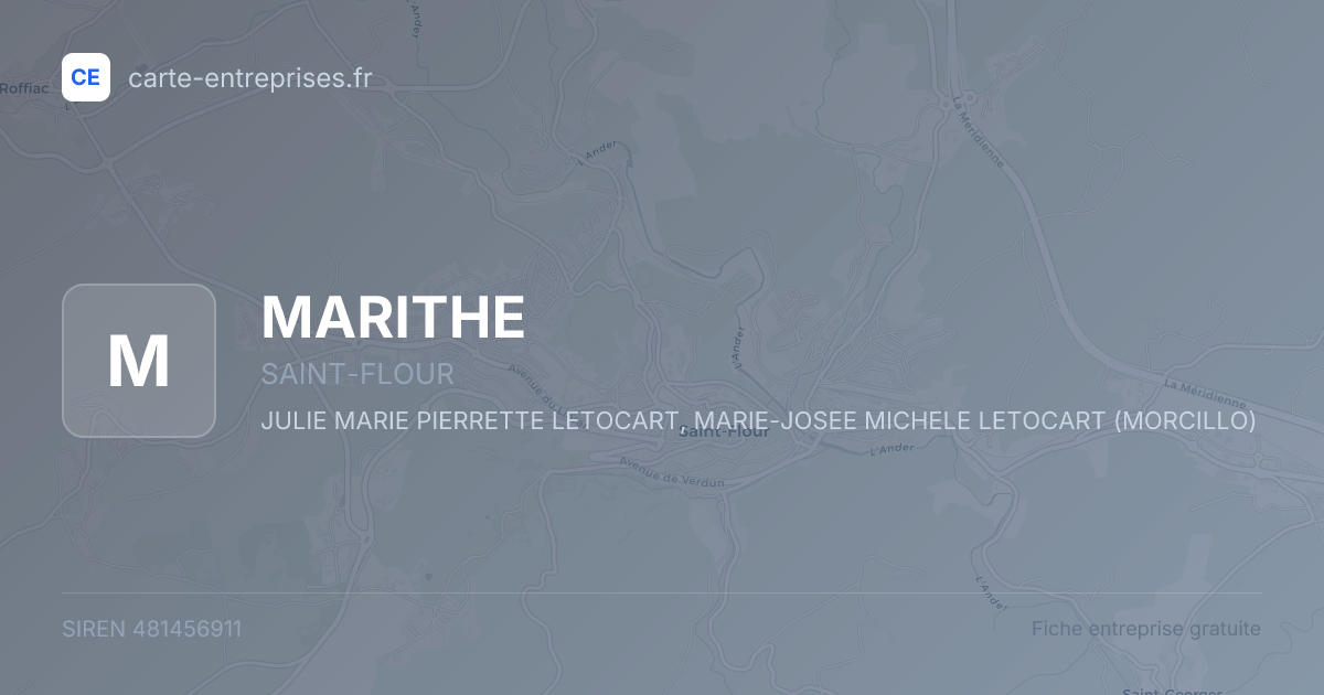 MARITHE — 481456911 — fiche entreprise