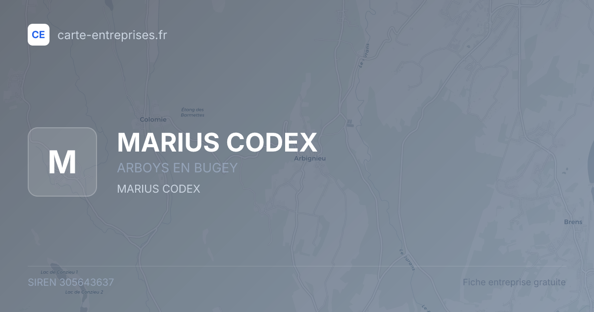 MARIUS CODEX — 305643637 — fiche entreprise