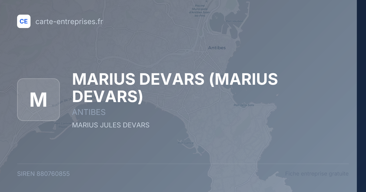 MARIUS DEVARS — 880760855 — fiche entreprise