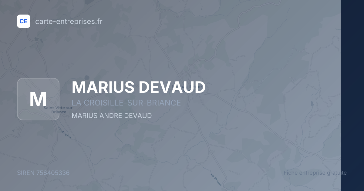 MARIUS DEVAUD — 758405336 — fiche entreprise