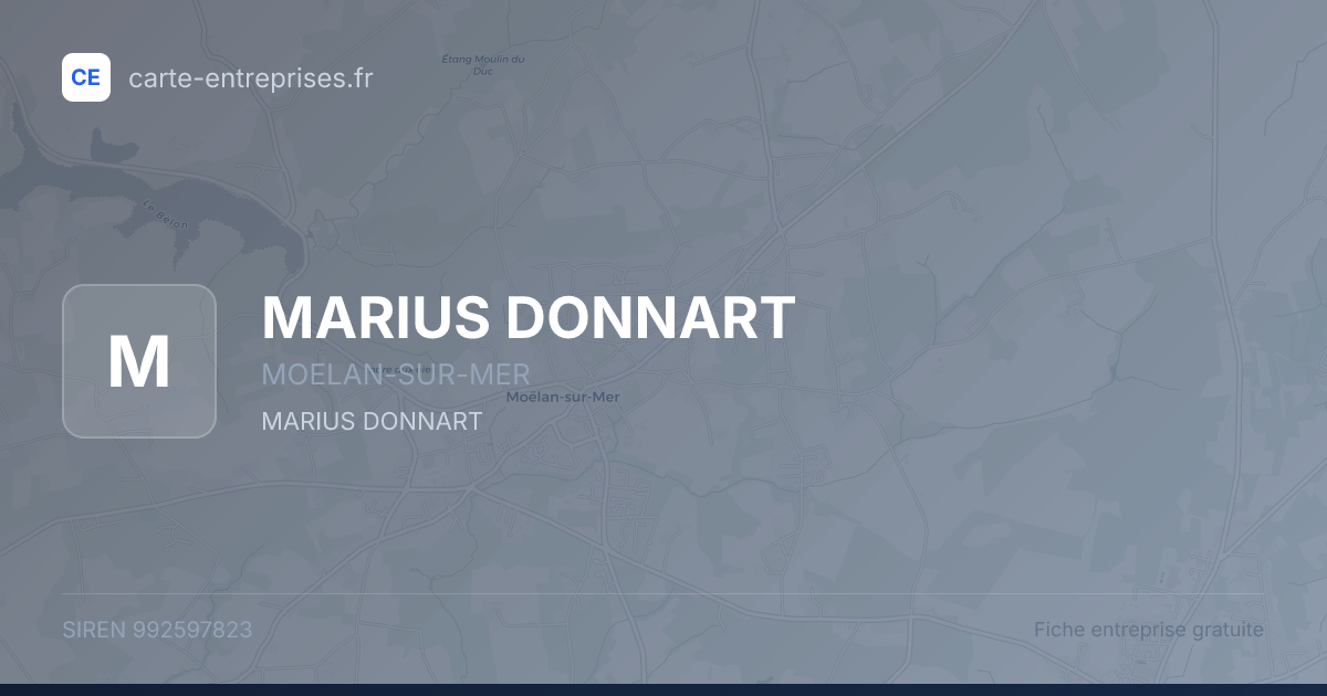 MARIUS DONNART — 992597823 — fiche entreprise