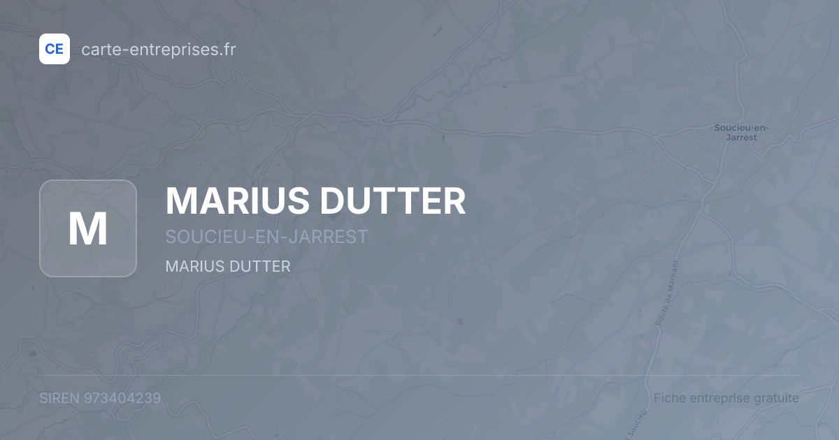 MARIUS DUTTER — 973404239 — fiche entreprise