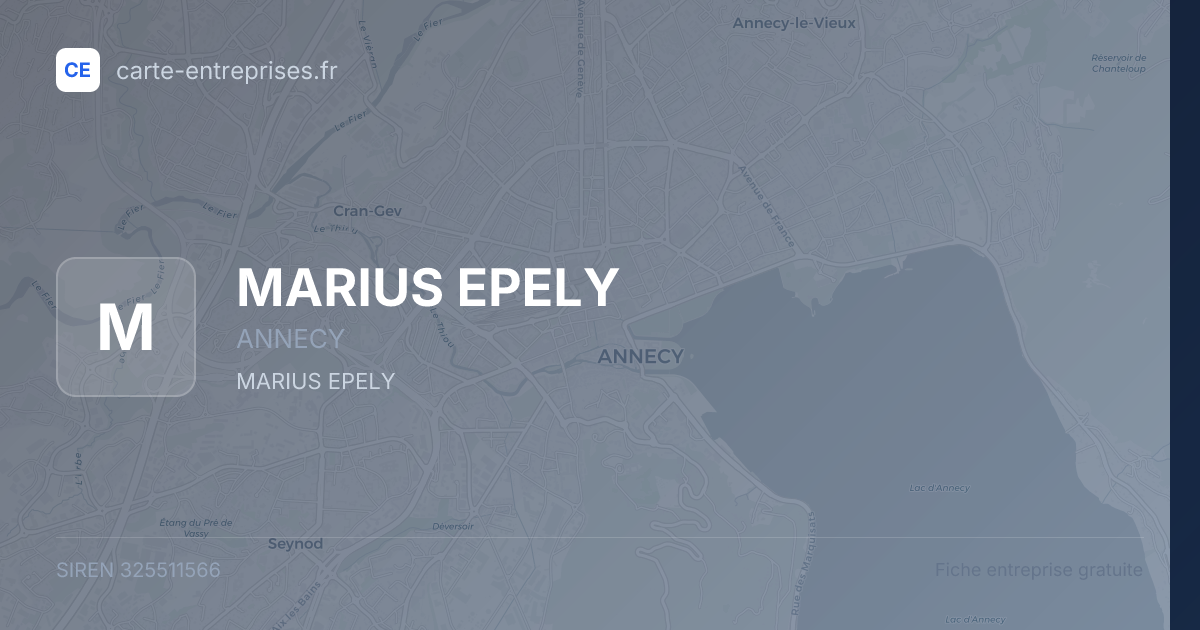 MARIUS EPELY — 325511566 — fiche entreprise