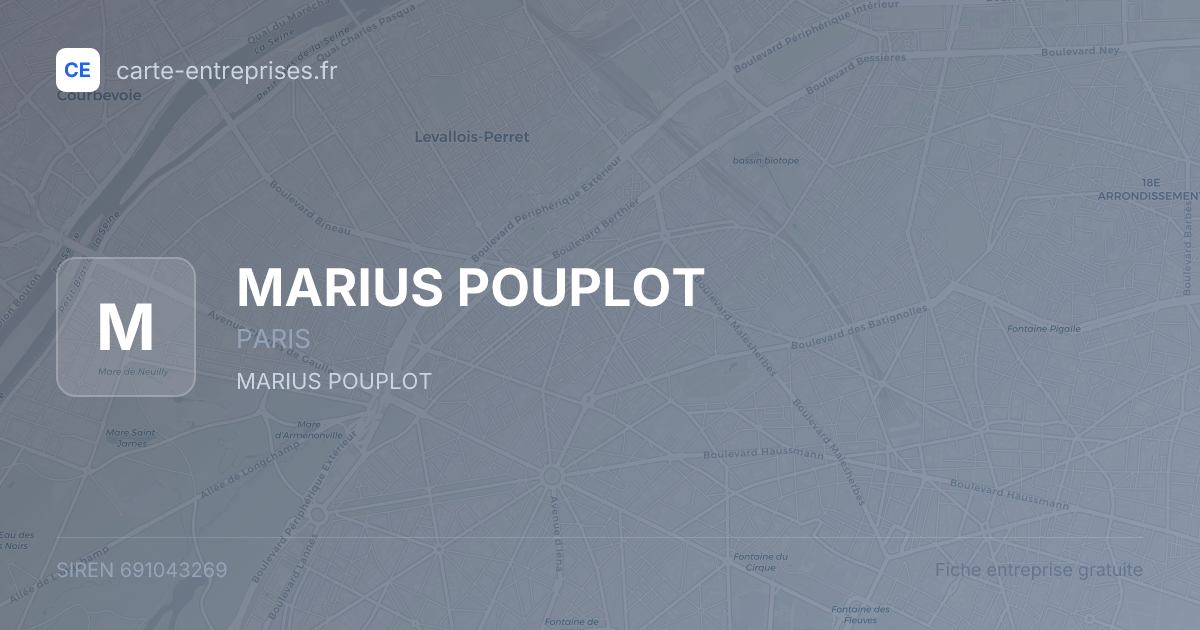 MARIUS POUPLOT — 691043269 — fiche entreprise