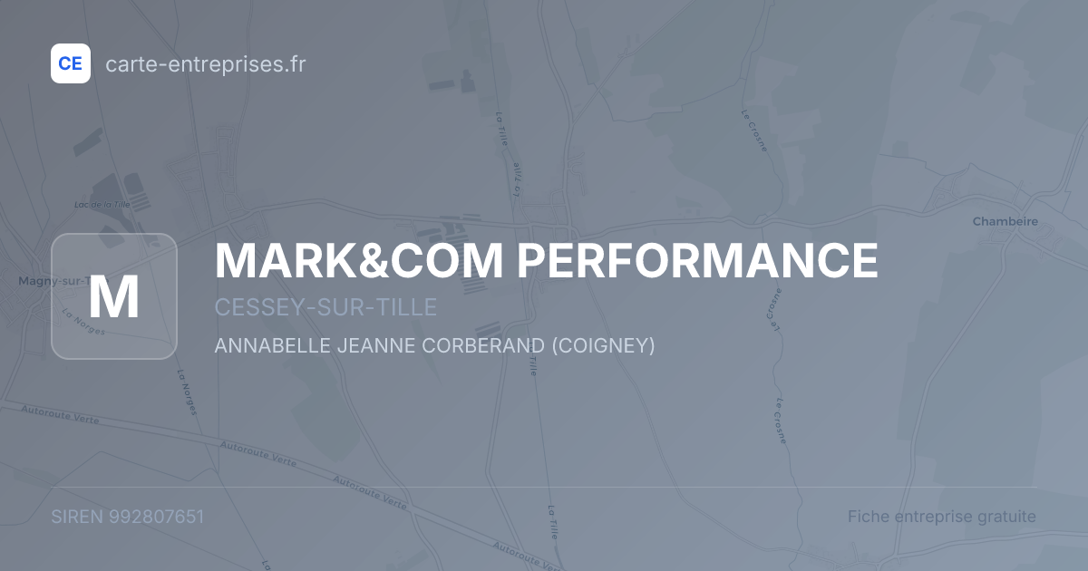 MARK&COM PERFORMANCE — 992807651 — fiche entreprise