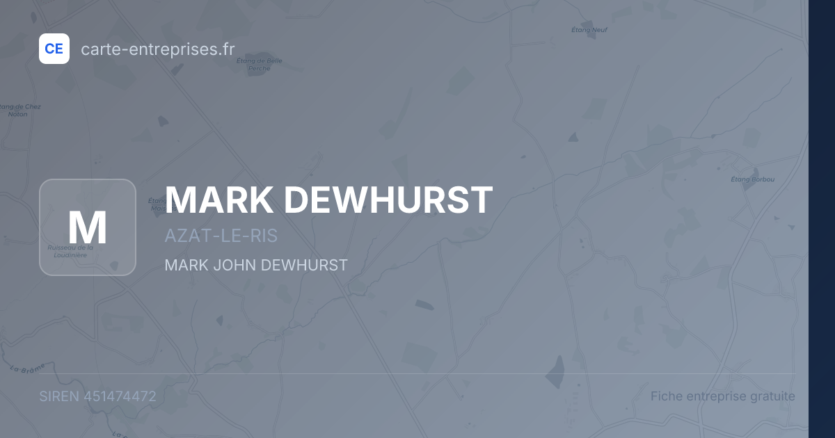 MARK DEWHURST — 451474472 — fiche entreprise