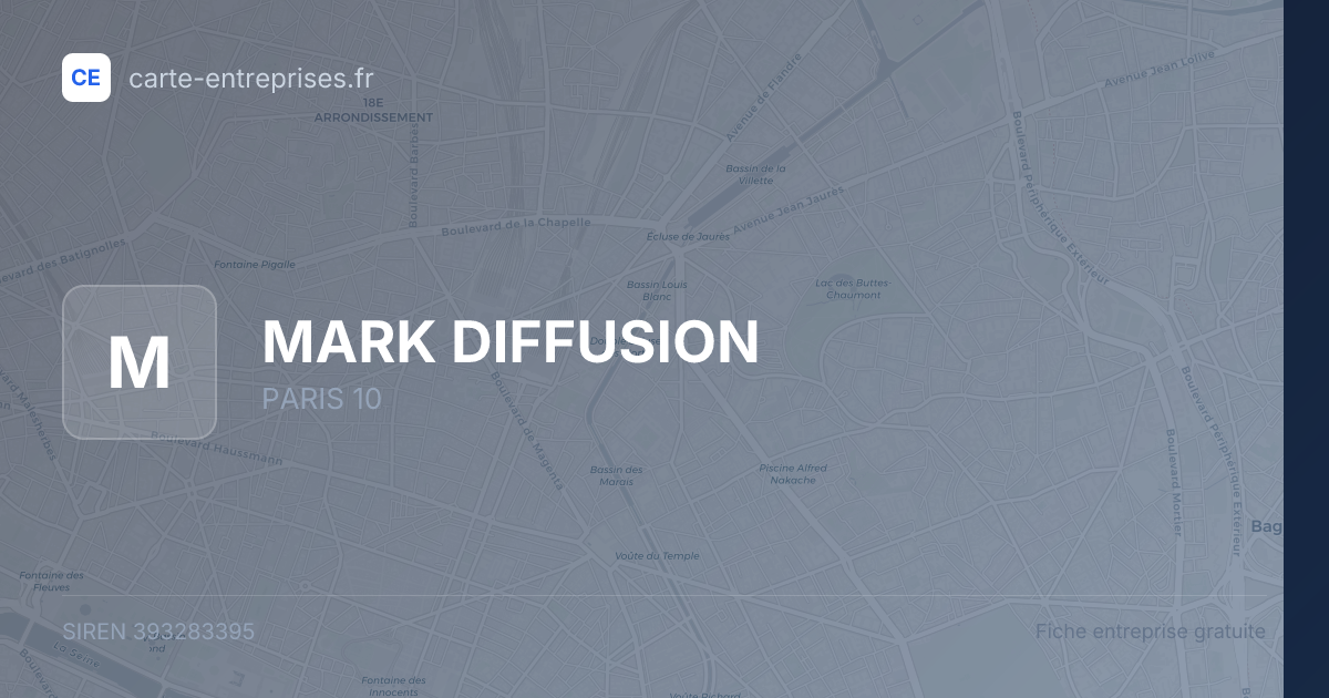 MARK DIFFUSION — 393283395 — fiche entreprise