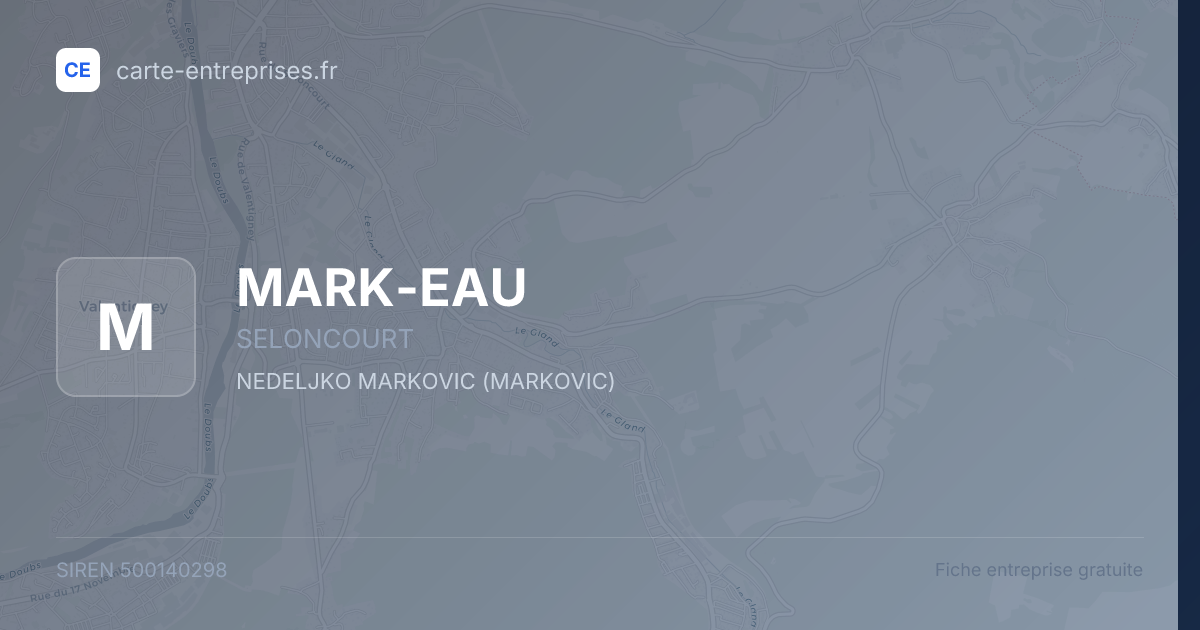 MARK-EAU — 500140298 — fiche entreprise