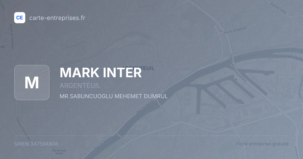 MARK INTER — 347594806 — fiche entreprise