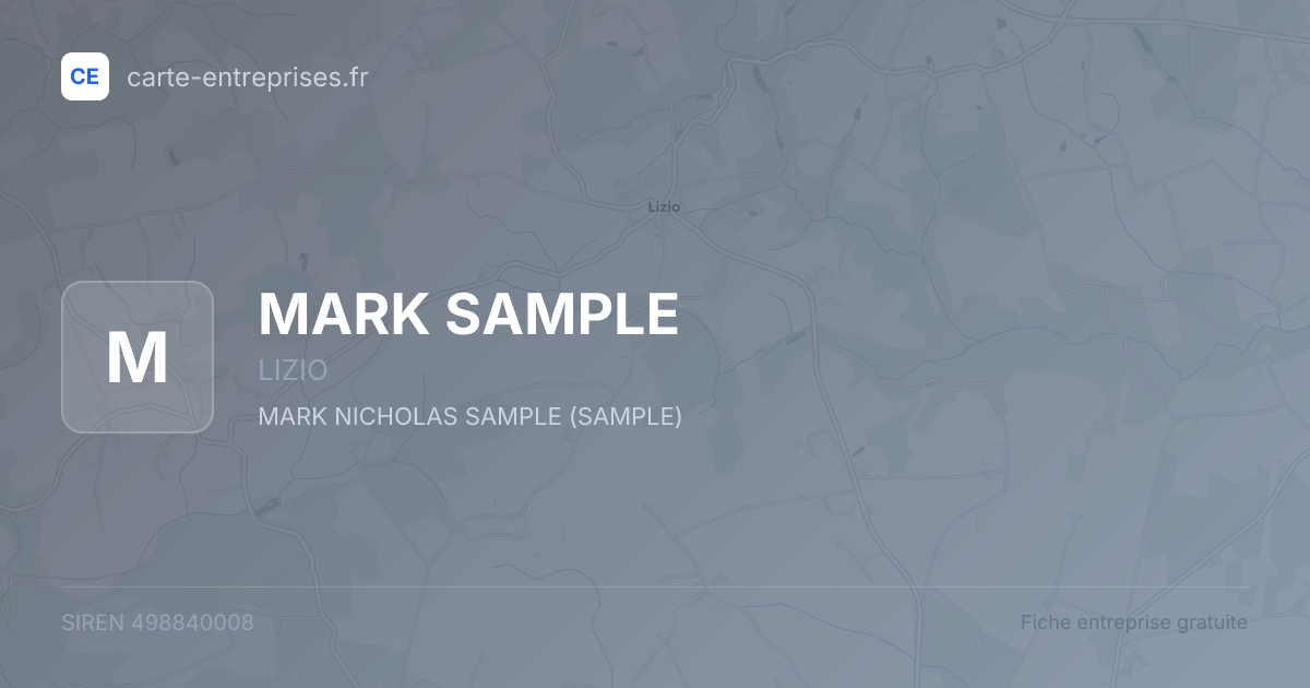 MARK SAMPLE — 498840008 — fiche entreprise