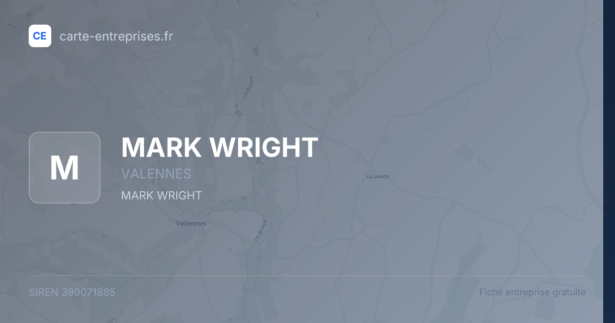 MARK WRIGHT — 399071885 — fiche entreprise
