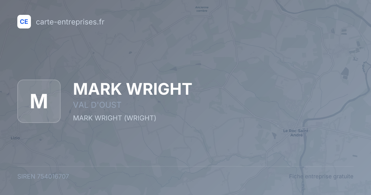 MARK WRIGHT — 754016707 — fiche entreprise