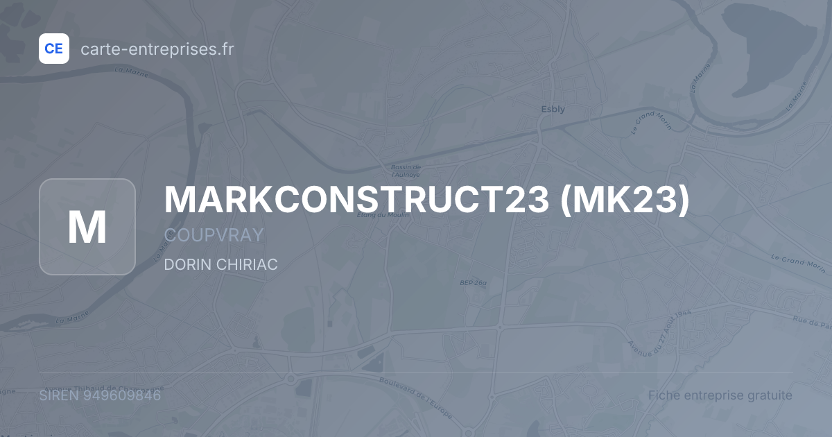 MARKCONSTRUCT23 (MK23) — 949609846 — fiche entreprise
