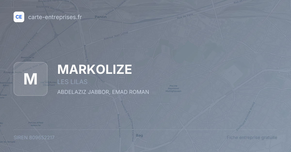 MARKOLIZE — 809652217 — fiche entreprise