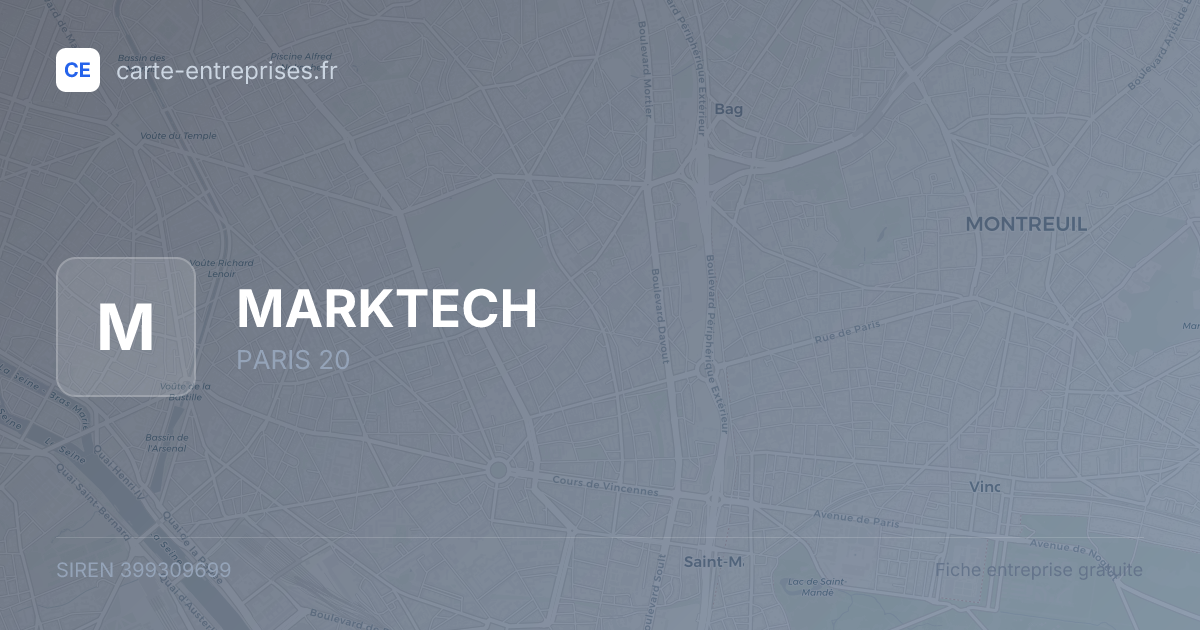MARKTECH — 399309699 — fiche entreprise