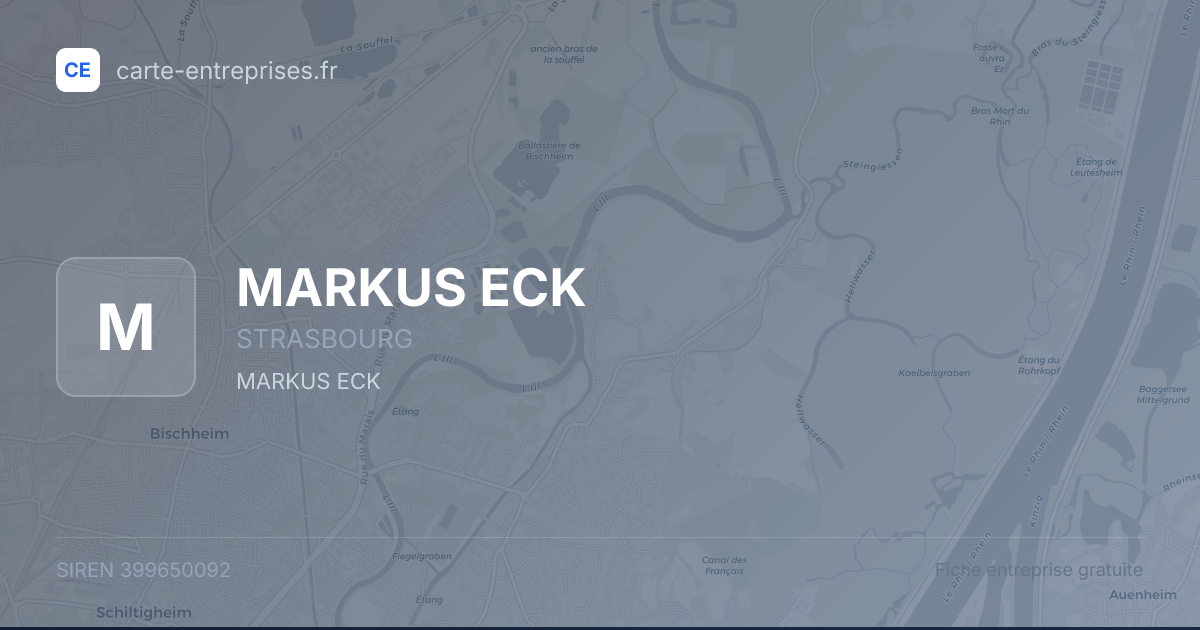 MARKUS ECK — 399650092 — fiche entreprise