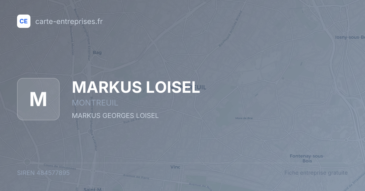 MARKUS LOISEL — 484577895 — fiche entreprise