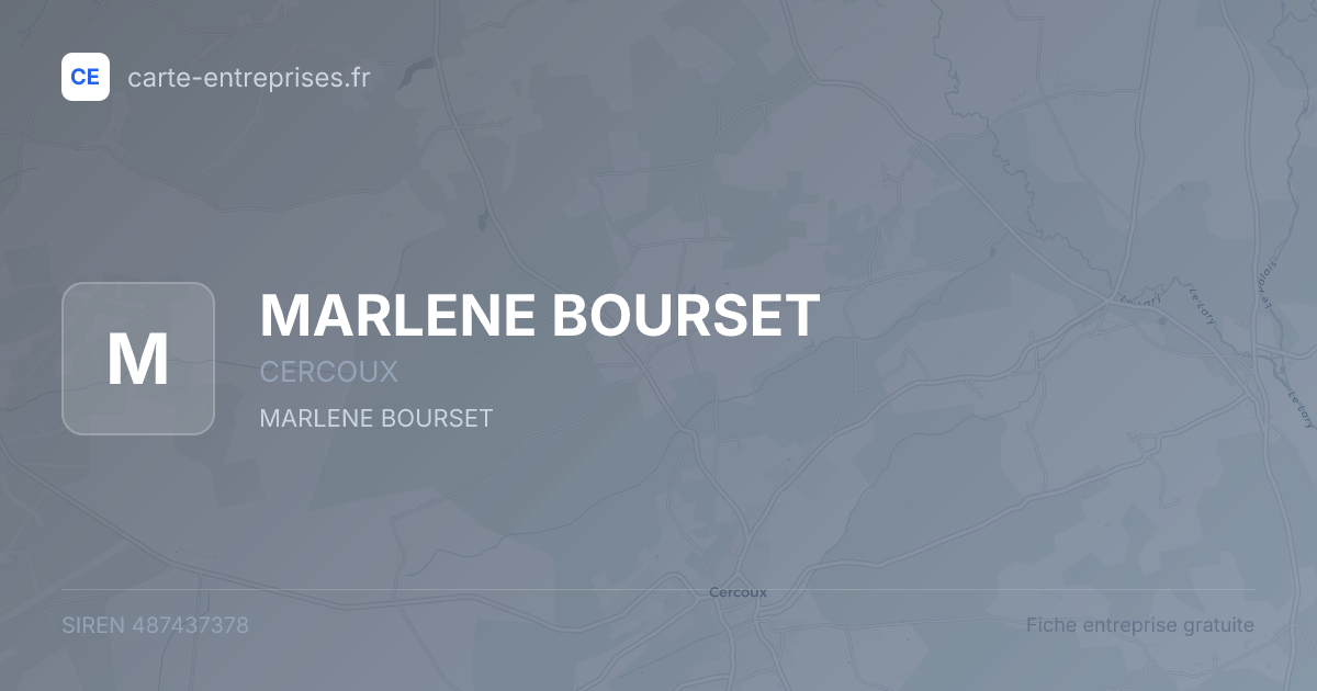 MARLENE BOURSET — 487437378 — fiche entreprise