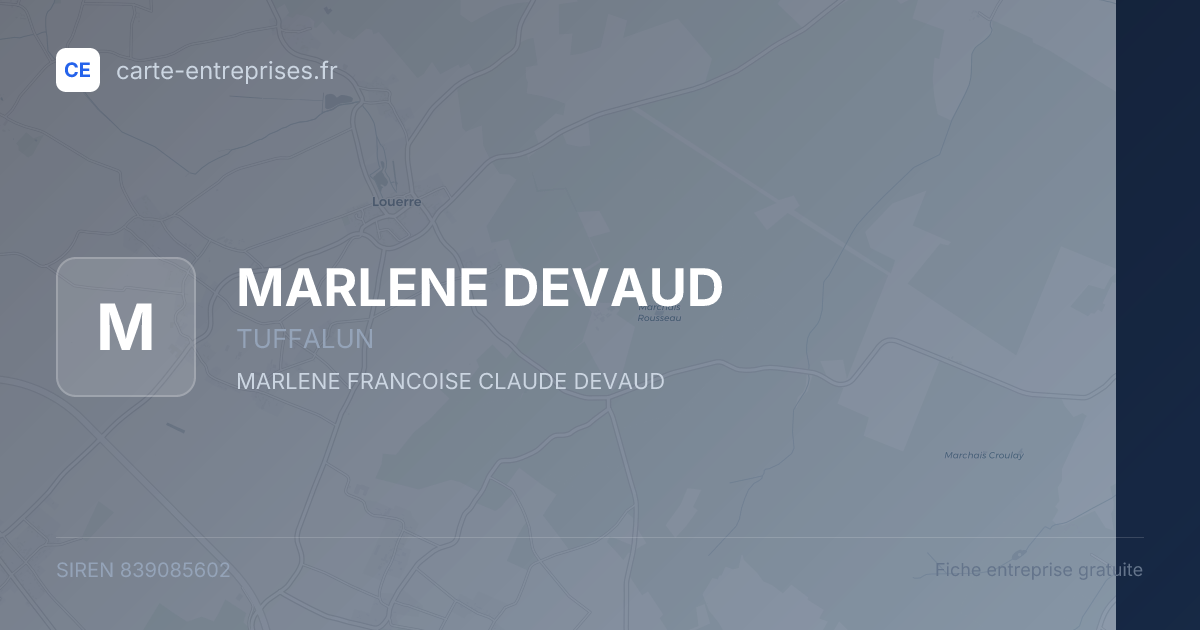 MARLENE DEVAUD — 839085602 — fiche entreprise