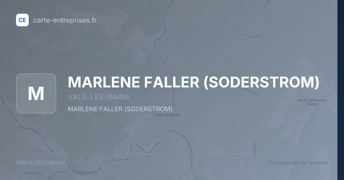 MARLENE FALLER (SODERSTROM) — 352598437 — fiche entreprise