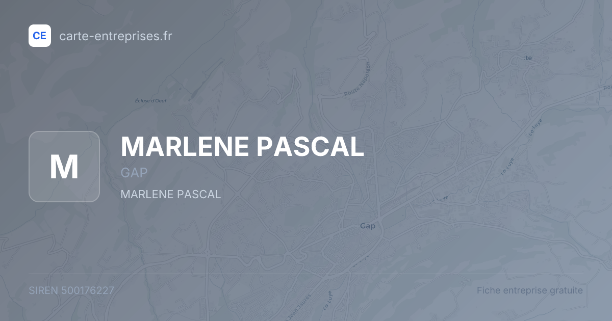 MARLENE PASCAL — 500176227 — fiche entreprise