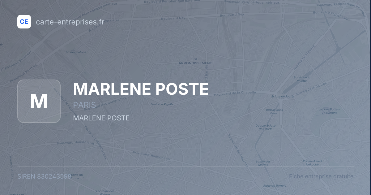 MARLENE POSTE — 830243598 — fiche entreprise