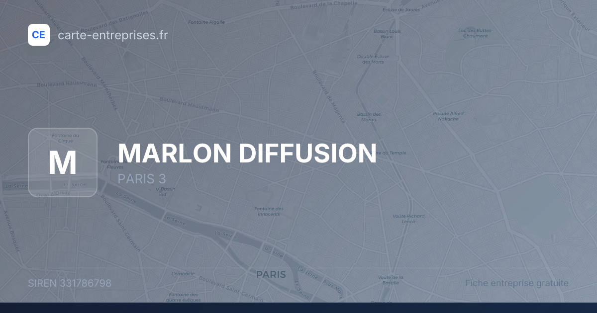 MARLON DIFFUSION — 331786798 — fiche entreprise