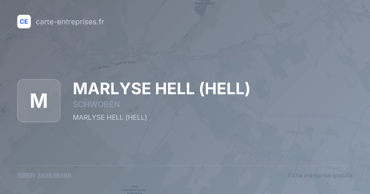 MARLYSE HELL (HELL) — 383638368 — fiche entreprise