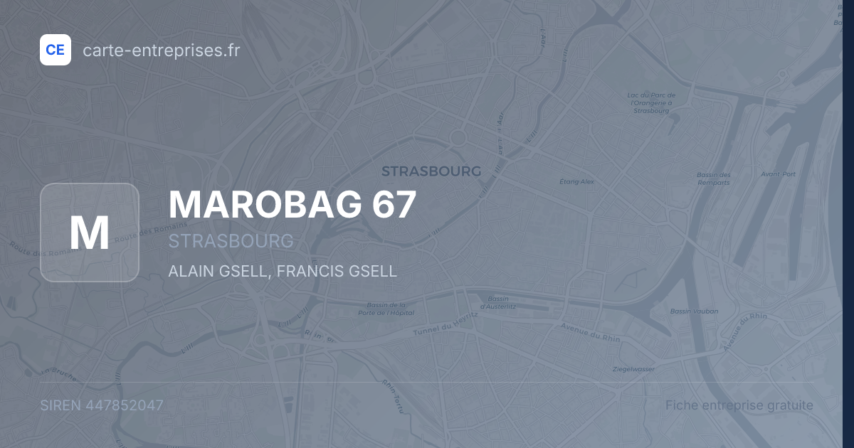 MAROBAG 67 — 447852047 — fiche entreprise