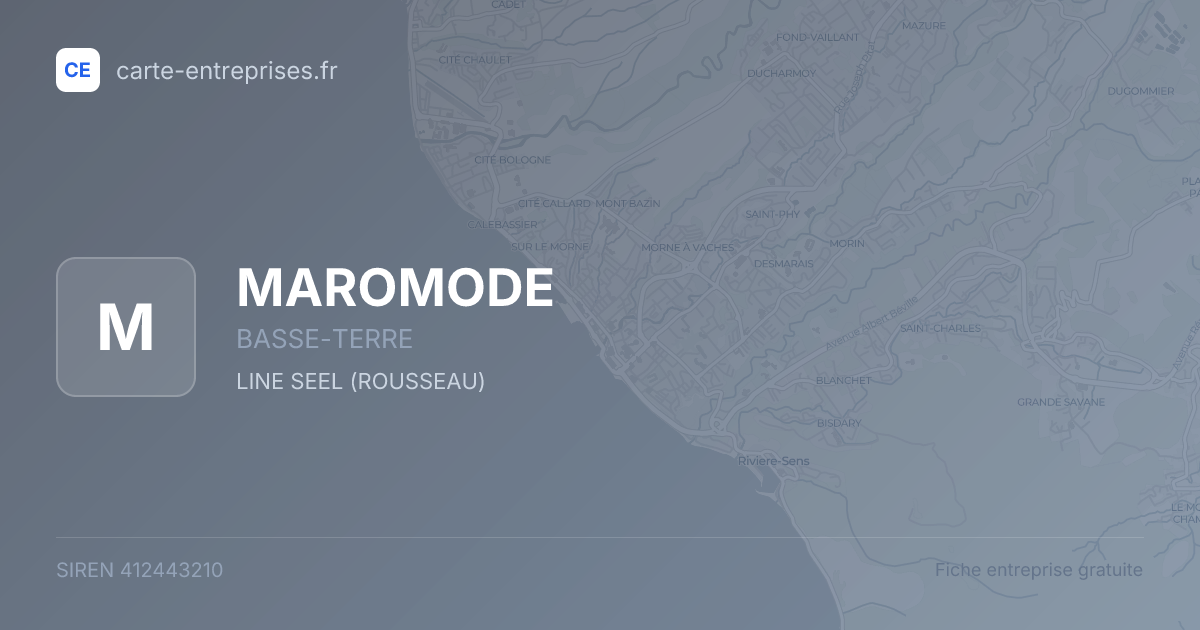 MAROMODE — 412443210 — fiche entreprise