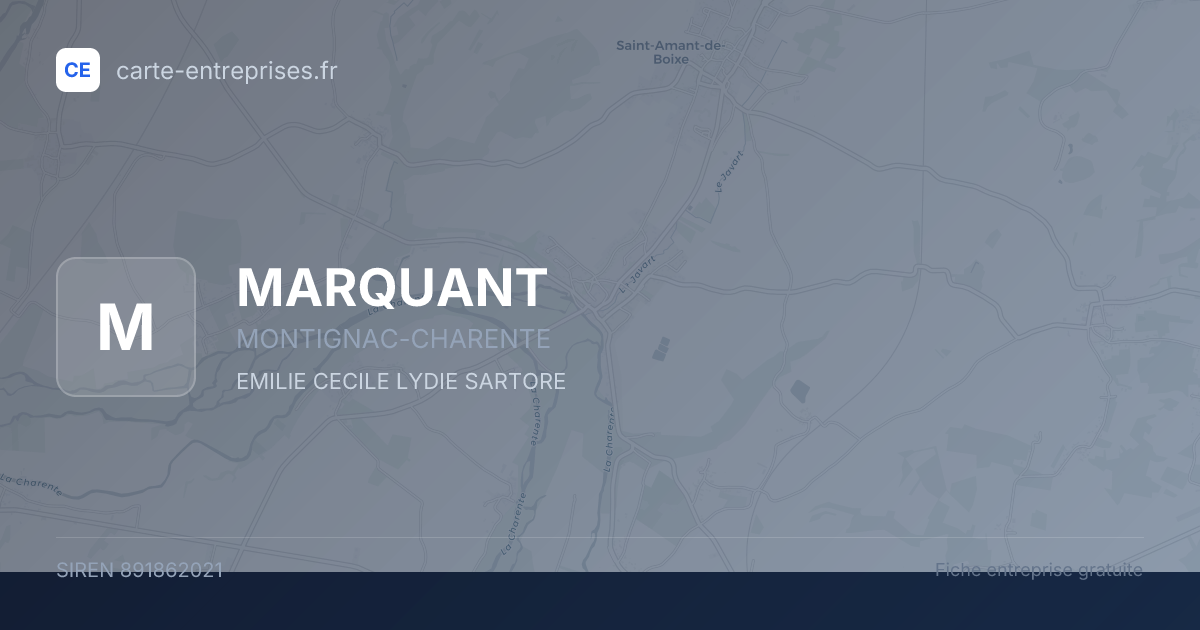 MARQUANT — 891862021 — fiche entreprise