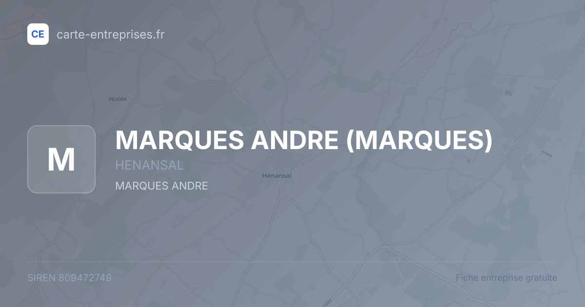 MARQUES ANDRE (MARQUES) — 809472749 — fiche entreprise