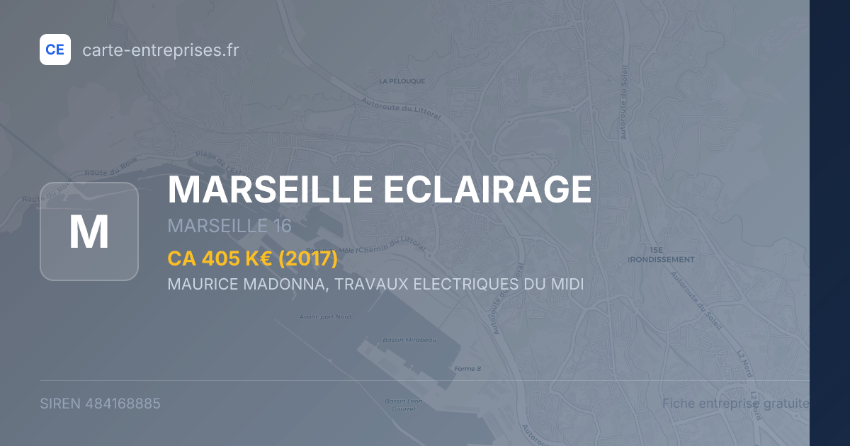 MARSEILLE ECLAIRAGE — 484168885 — fiche entreprise