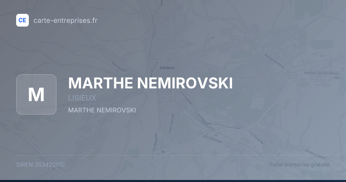 MARTHE NEMIROVSKI — 353422512 — fiche entreprise