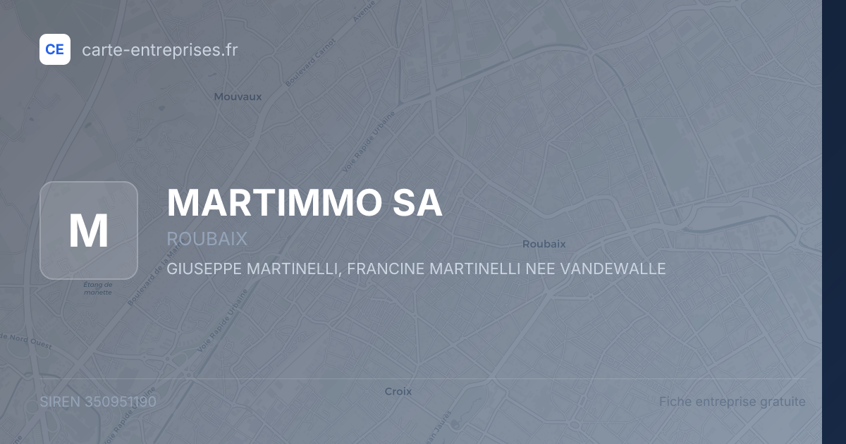 MARTIMMO SA — 350951190 — fiche entreprise