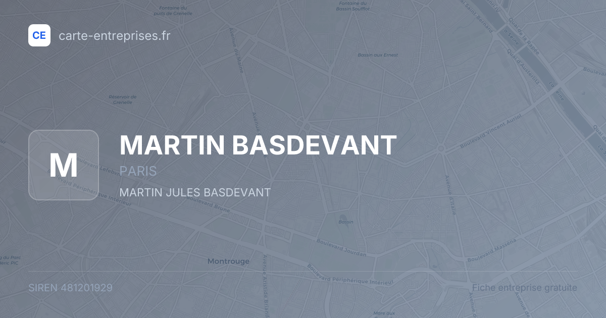 MARTIN BASDEVANT — 481201929 — fiche entreprise