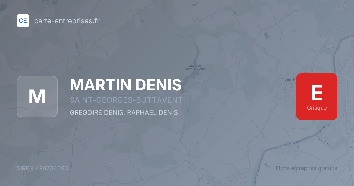 MARTIN DENIS — 498734060 — fiche entreprise