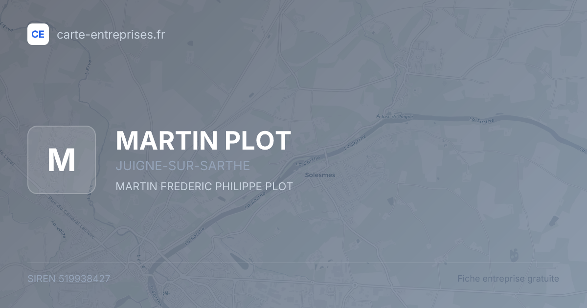 MARTIN PLOT — 519938427 — fiche entreprise