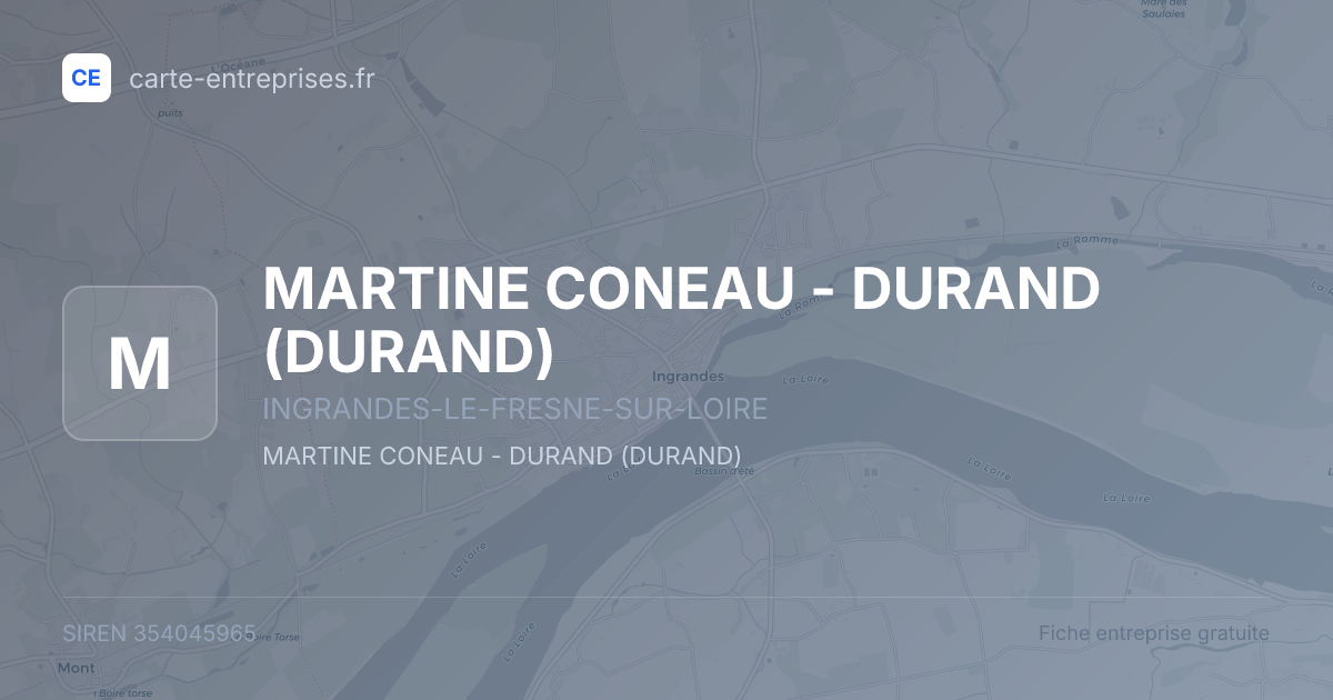 MARTINE CONEAU - DURAND (DURAND) — 354045965 — fiche entreprise
