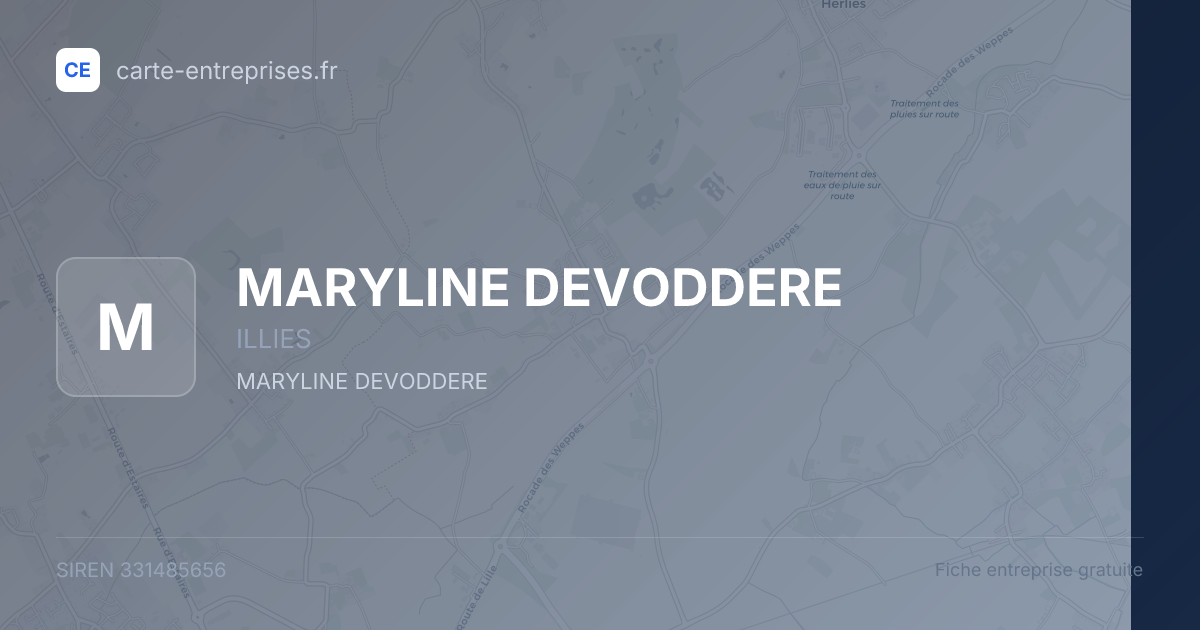 MARYLINE DEVODDERE — 331485656 — fiche entreprise