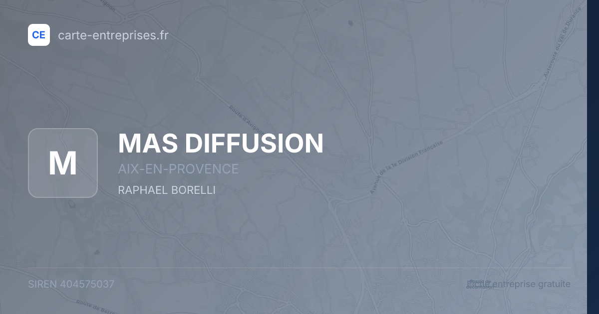 MAS DIFFUSION — 404575037 — fiche entreprise
