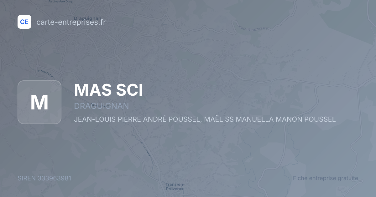 MAS SCI — 333963981 — fiche entreprise