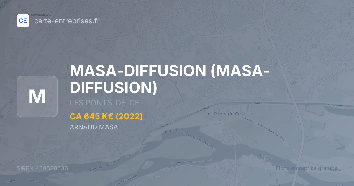 MASA-DIFFUSION — 408538536 — fiche entreprise