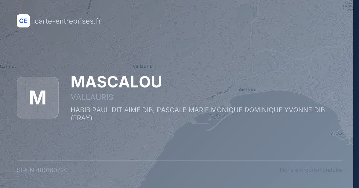 MASCALOU — 480160720 — fiche entreprise