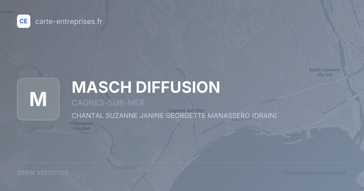 MASCH DIFFUSION — 320317266 — fiche entreprise