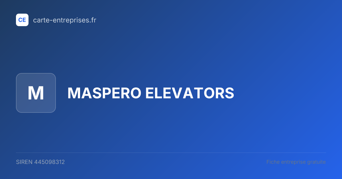MASPERO ELEVATORS — 445098312 — fiche entreprise