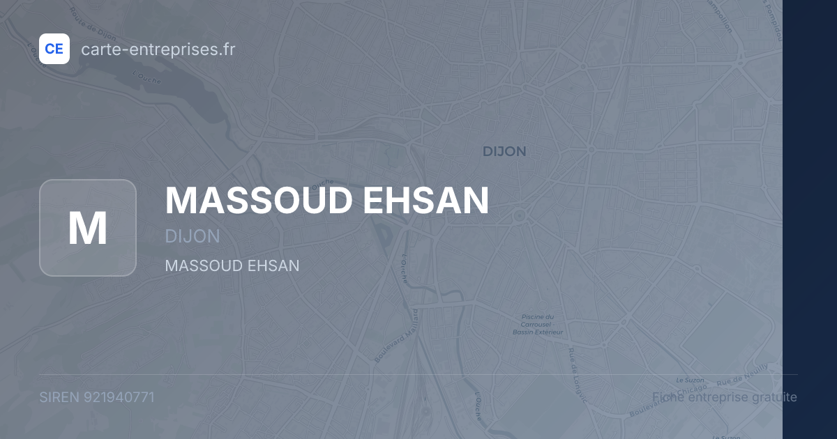 MASSOUD EHSAN — 921940771 — fiche entreprise